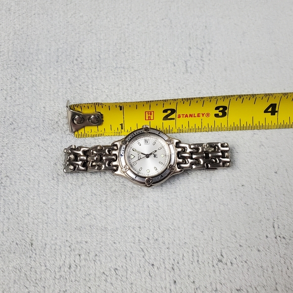 Relic Wet Watch Ladies Silver Tone Bezel Quartz Water Resistant 26mm Metal - Picture 8 of 10